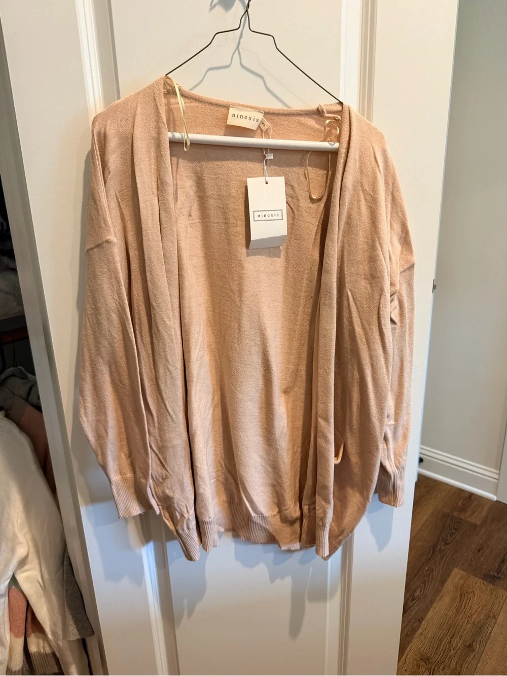Birds of Paradis Lightweight Open-Front Cardigan — Blush